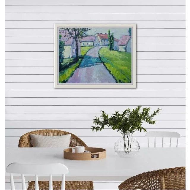 Contemporary Modern Art, Sunlight and Shadow Oil Landscape For Sale - Image 3 of 6