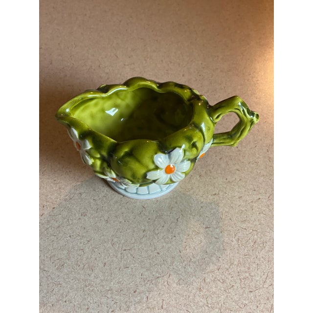1969 Green Apples & Daisies Creamer For Sale - Image 10 of 13
