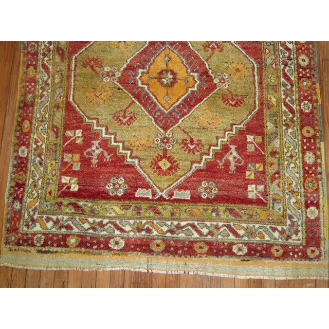 Vintage Square Red Anatolian Turkish Rug - 4'7" x 5'5" For Sale - Image 4 of 6