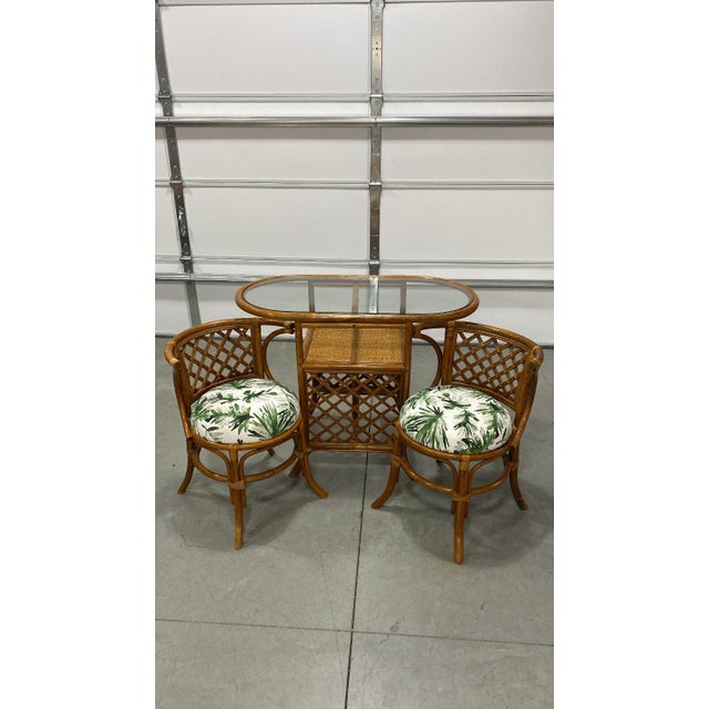 1970s Vintage Boho Chic Bamboo/Rattan Dining Set - 3 Pieces | Chairish