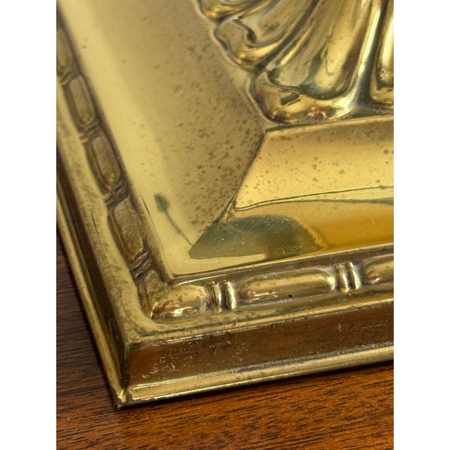 Vintage Banker's Green Glass & Brass Desk Lamp For Sale - Image 11 of 12