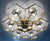Italian 21st Century Hive Satin Brass Clear Murano Flush Mount by Fabio LTD For Sale - Image 3 of 9