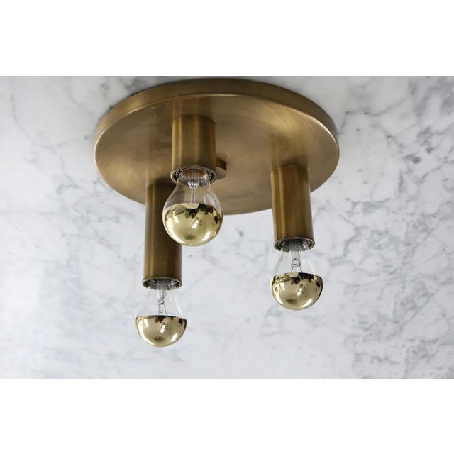 Metal Mid-Century Brass Ceiling Lamp, 1970s For Sale - Image 7 of 7