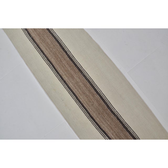 1950s Neutral Stripe Anatolian Kilim Rug For Sale - Image 10 of 10