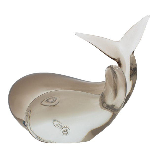 Art Glass Double Whale Sculpture For Sale