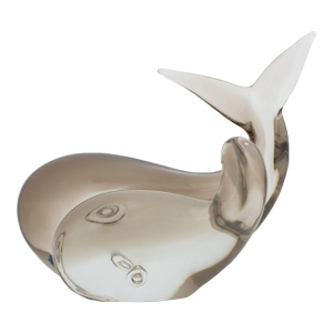 Art Glass Double Whale Sculpture