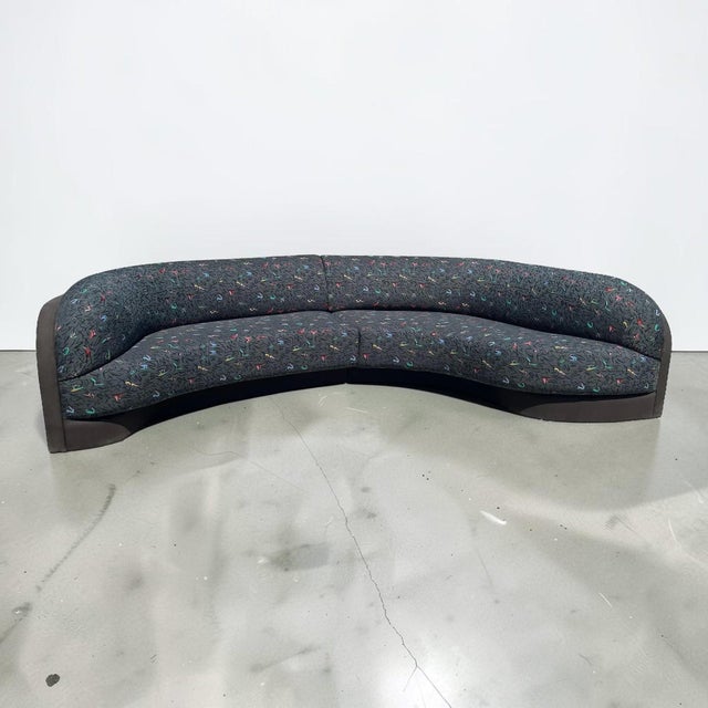 Amazing postmodern M. Fillmore Harty for Preview, curved sofa. This piece has a very unique curve to it, sure to be a...