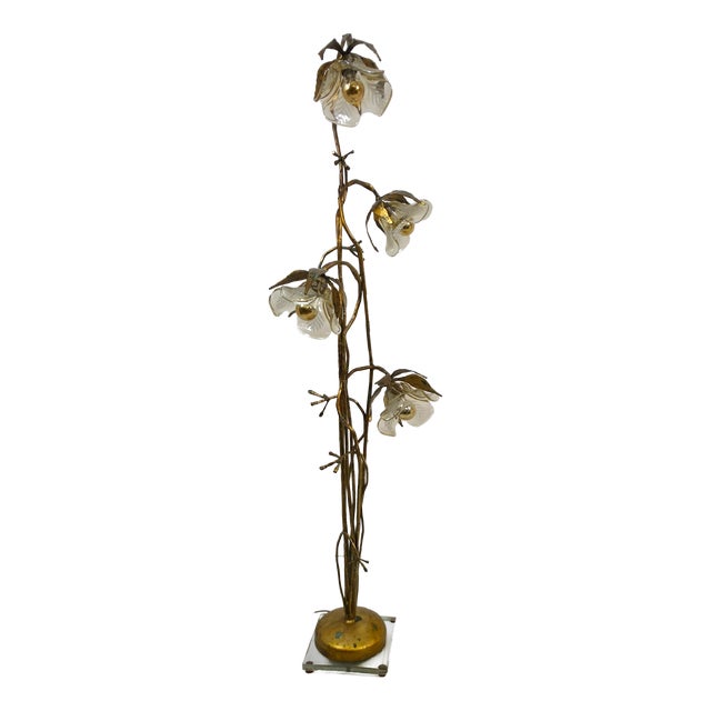 Murano Glass Floral Floor Light from Poliarte, Italy, 1960s For Sale