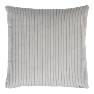 Schumacher Wyatt Corduroy 22" Pillow in Steel Grey For Sale