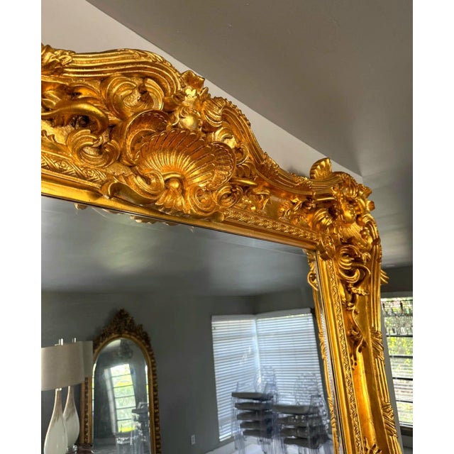 French Style Baroque Wall Mirror – 7.5 Ft Tall Statement Mirror For Sale In Miami - Image 6 of 11