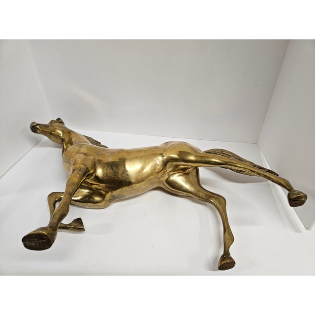 Vintage Large Brass Horse - Equestrian Figurine For Sale - Image 10 of 12