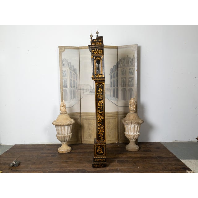 English George III 18th Century Japanned Tall Case Clock with Chinoiserie Décor For Sale In Atlanta - Image 6 of 12