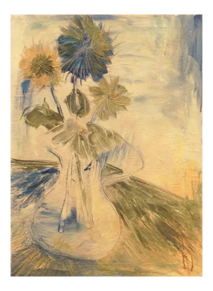 'Still Life of Flowers in a Jug' by Frank Gebhart, Post-Impressionist Still Life