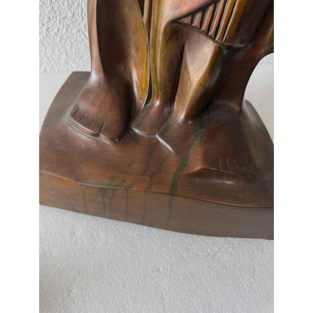 Dani Daniel Kafri, Large Dani Kafri Israeli Modernist Judaica Birkat Kohanim Bronze Sculpture For Sale - Image 10 of 11