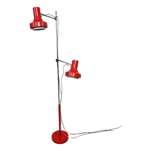 Red Floor Lamp by Josef Hurka for Napako, 1970s For Sale