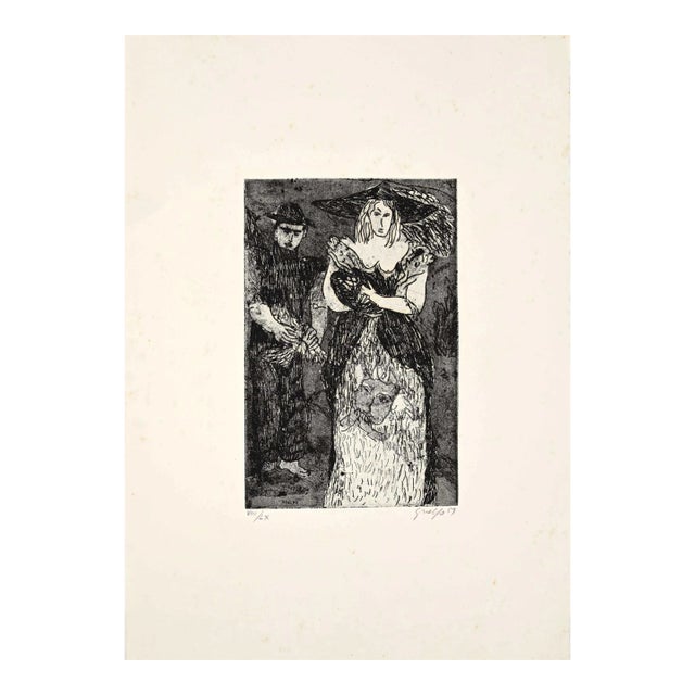 Guelfo Bianchini, Figures 3, Etching, 1959 For Sale