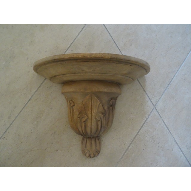 A nice wide over 16" wall bracket from the late 20th century.. Made of Real Wood