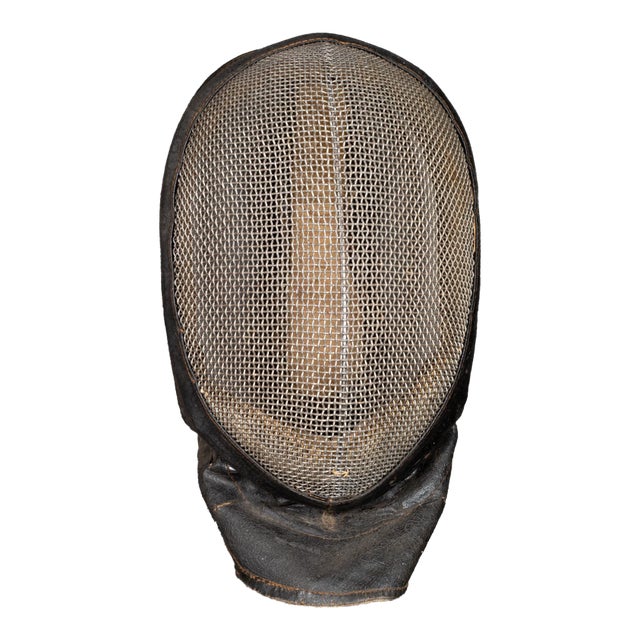 Antique Leather and Mesh Fencing Mask c.1920 For Sale