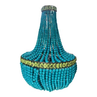 Hedy Turquoise Chandelier by Currey and Currey Company For Sale