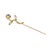14k Yellow Gold Floral Stickpin With Amethyst Center and Marquise Leaves For Sale - Image 4 of 4