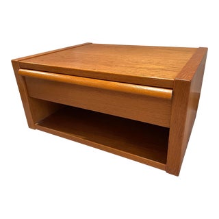 1970s Vintage Danish Modern Teak Floating Nightstand by Jesper For Sale