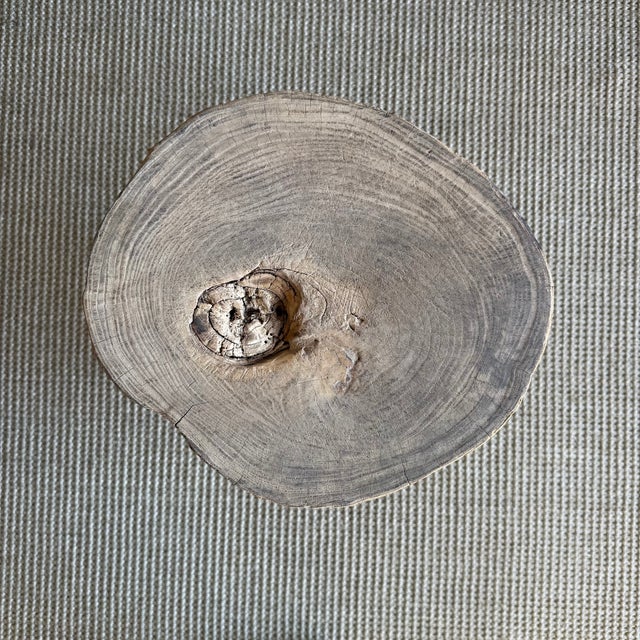 Wood Vintage Elm Wood Chop Block Table #R55 For Sale - Image 7 of 8