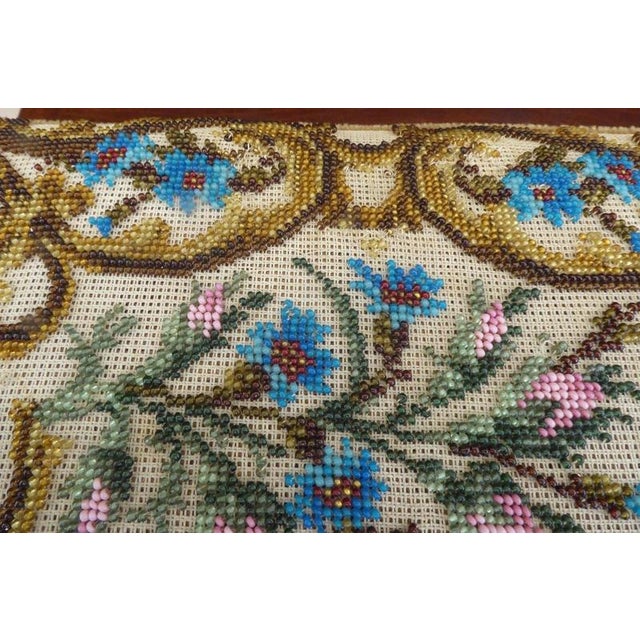 Antique Victorian Beadwork Upholstered Stool, 1860 For Sale - Image 15 of 17