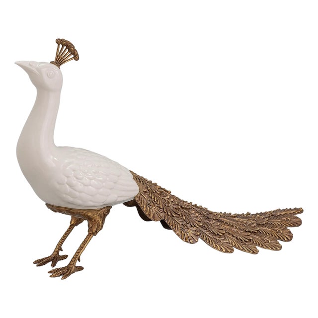 Peacock Ivory Sculpture For Sale