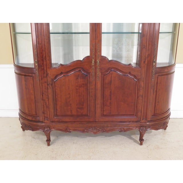 1980s 1980s Vintage French Style Beveled Glass China Cabinet For Sale - Image 5 of 13