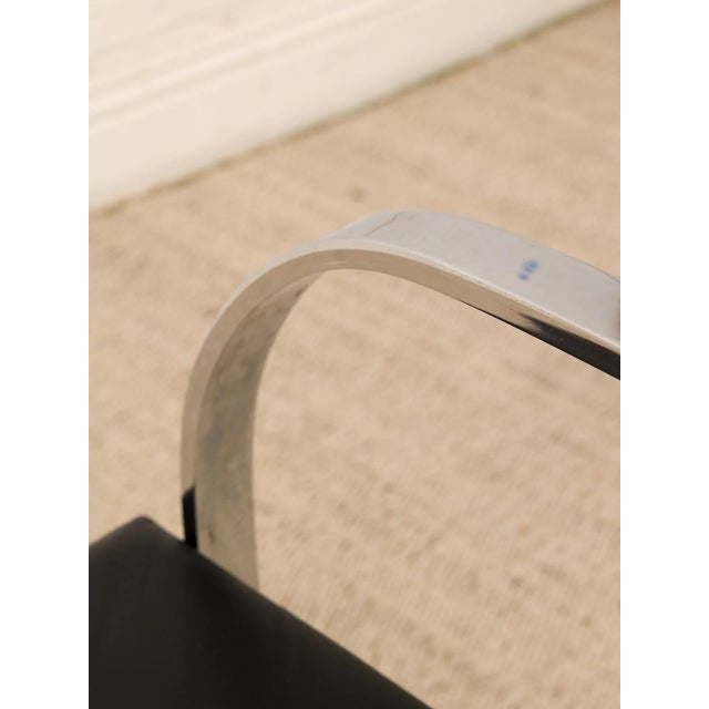 Mid 20th Century Styled After Mies Van Der Rohe Flat Bar Brno Chair in Black Leather & Chrome For Sale In Los Angeles - Image 6 of 12