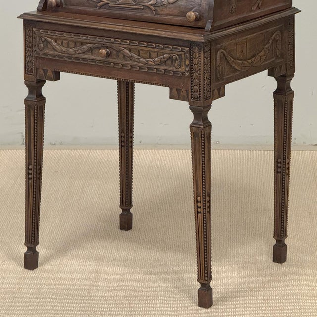 19th Century French Louis XVI Fruitwood Cylinder Cabinet ~ Nightstand For Sale - Image 9 of 18