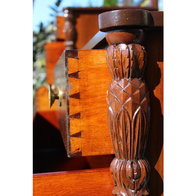Antique Mahogany Dresser Set With Swivel Mirrors - Circa 1880 Victorian Bedroom Furniture For Sale - Image 17 of 18