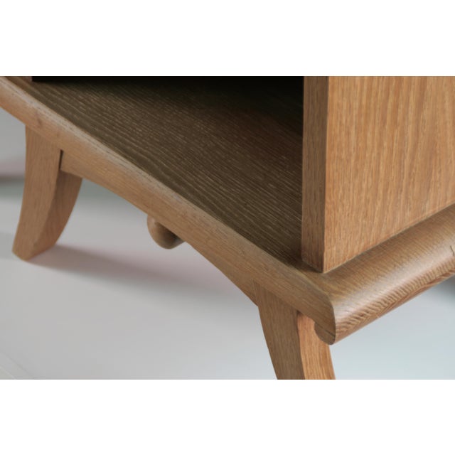 Vintage French Art Deco Bedside Tables in Oak, 1930s, Set of 2 For Sale - Image 10 of 13