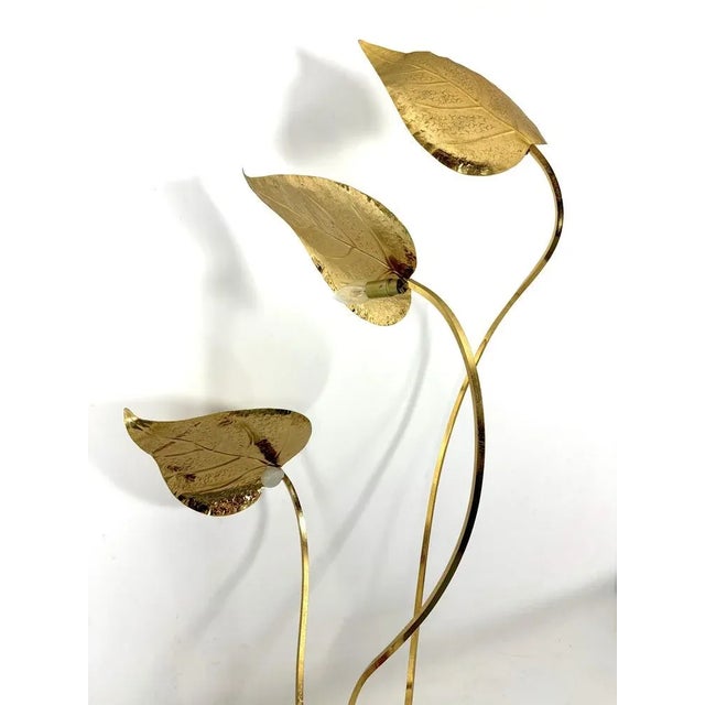 Italian Brass 3-Arm Floor Lamp by Tommaso Barbi, 1970s For Sale - Image 4 of 12