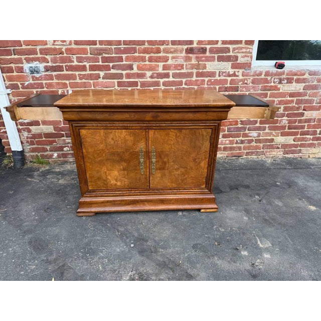 Mid 20th Century Henredon Furniture Burlwood Buffet Server For Sale - Image 12 of 16