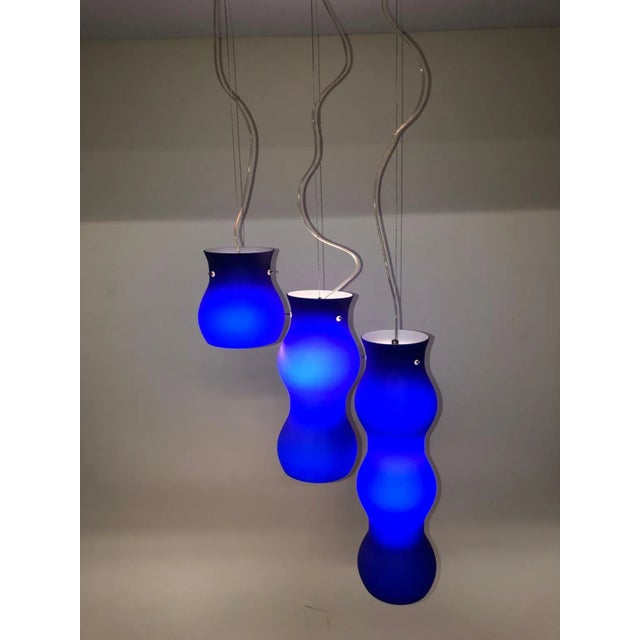 1990s Modern Murano Pendant Blue Glass For Sale In New York - Image 6 of 13