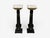 Mid-Century Modern Hollywood Regency, Marble Top Pedestals, Ebonized Wood, Bronze, France, 1960s For Sale - Image 3 of 11