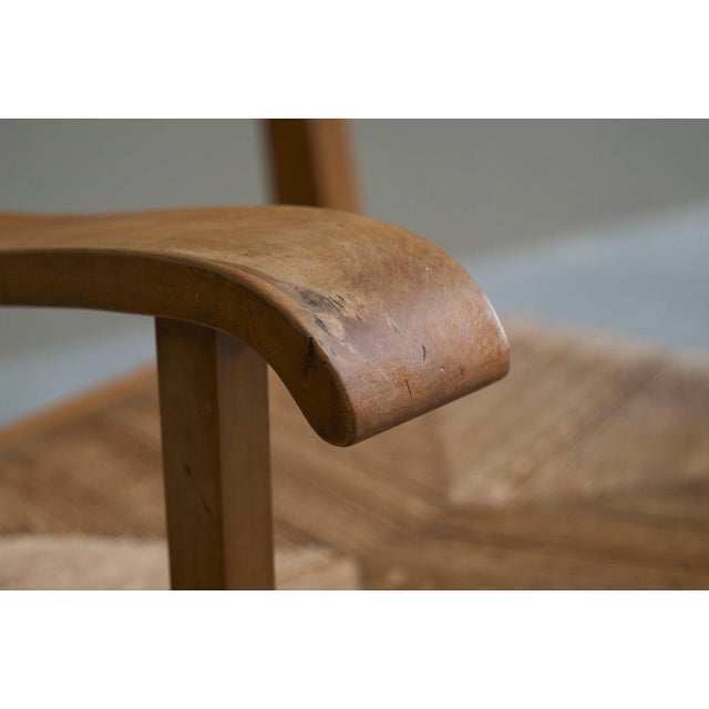 Armchair in Wood and Rush from Oscar Degeyter, Belgium, 1942 For Sale - Image 11 of 13