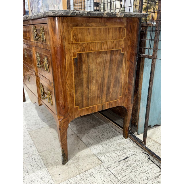 Wood French Transitional LouisXV. , XVI Chest of Drawers For Sale - Image 7 of 9