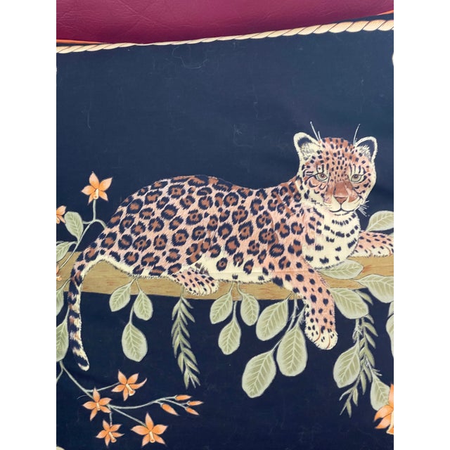 Safari 1960s Safari Cheetah Silk Pillow Signed For Sale - Image 3 of 5