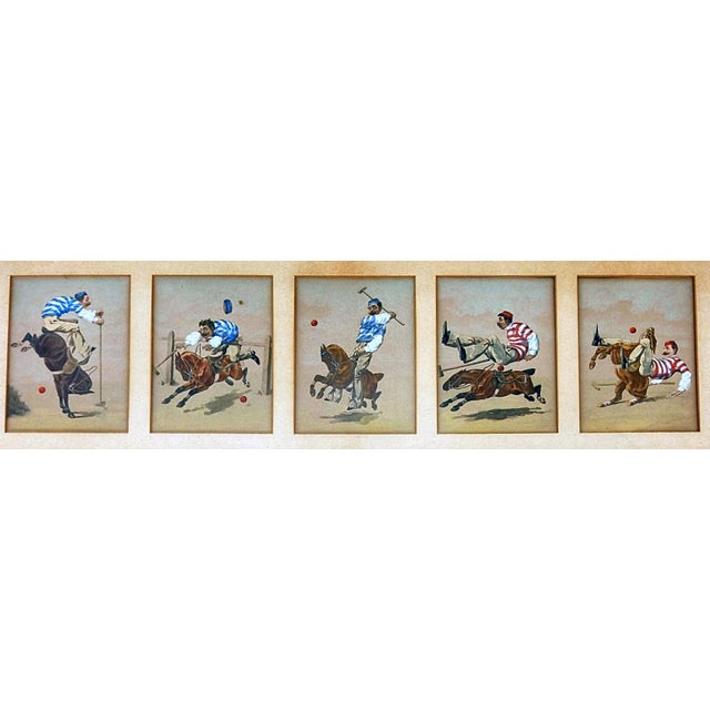 Rare set of 5 watercolor paintings on gouache paper signed by artist Charles Fernand de Condamy (French, b. 1855 - 1913)....