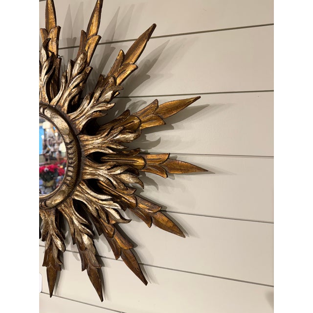 French Double Layered Sunburst Mirror For Sale In Nashville - Image 6 of 8