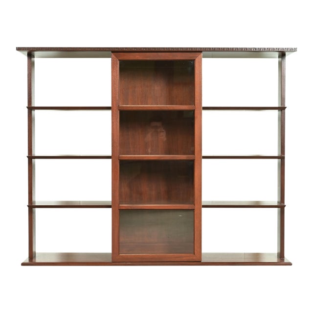 Frank Lloyd Wright Taliesin Mahogany Bookcase or Room Divider, Newly Refinished For Sale