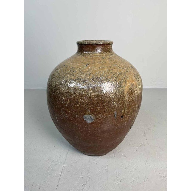 Japanese Tea Leaf Jar in Brown Ceramic For Sale - Image 11 of 17