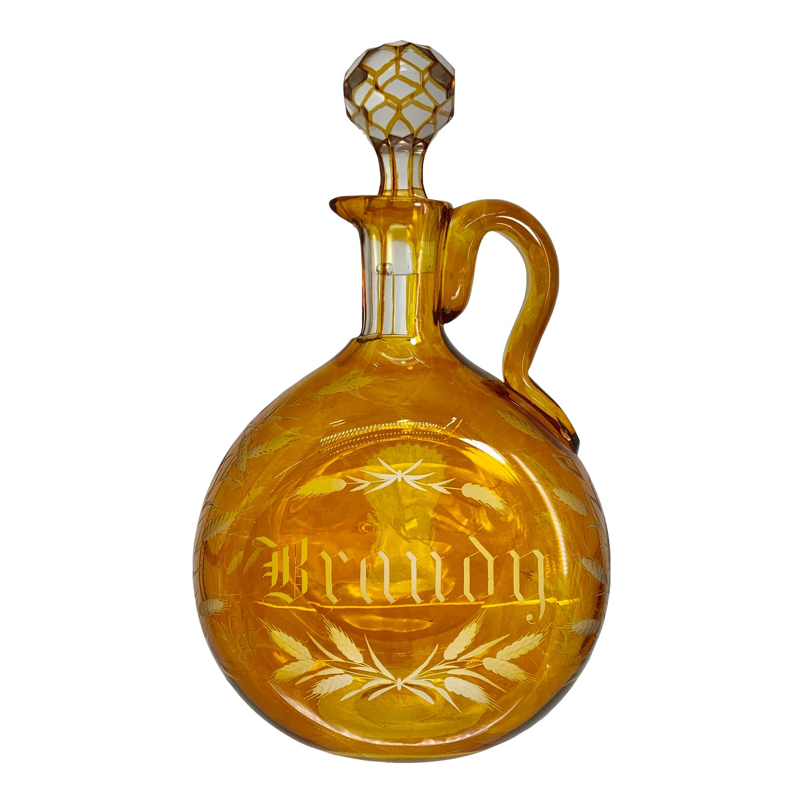 Antique Bohemian Brandy Decanter With Stopper Chairish