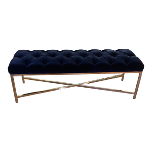 Barclay Butera, Midnight Blue Tufted Bench