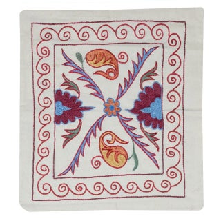 17"x19" Embroidered All Cotton Cushion Cover. Handmade Pillowcase. Modern Sham For Sale
