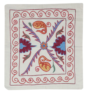 17"x19" Embroidered All Cotton Cushion Cover. Handmade Pillowcase. Modern Sham