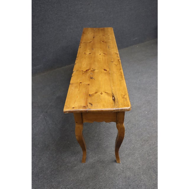 French Country Pine Console Table With Three Drawers For Sale - Image 9 of 11