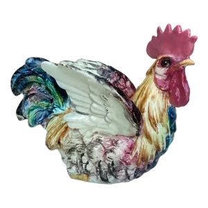 Rare Majolica Rooster Jardinière Delphin Massier, Circa 1890